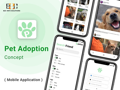 Pet Adoption App android app app designing app development appdesign b2cinfosolutions design illustration pet adoption app
