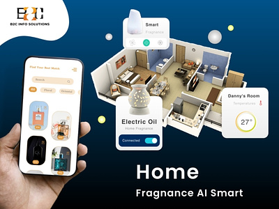 AI -Based Home Fragrance App 3d android app animation app designing app development appdesign b2cinfosolutions graphic design logo motion graphics ui