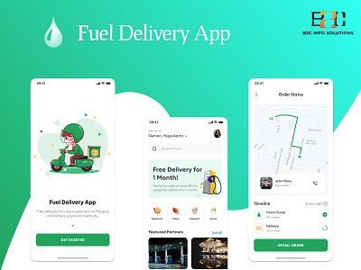 Fuel Delivery App android app app designing app development appdesign b2cinfosolutions design illustration ui