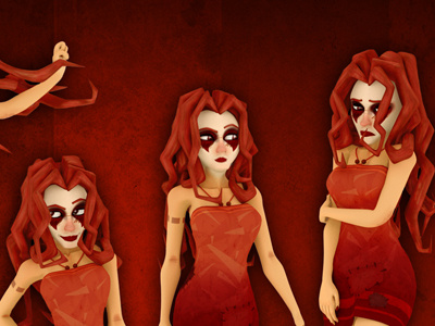 Tess Posings (2014) 3d bakuss character design circus clown dancing girl model quentinprigent redhair tess