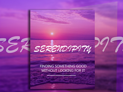 Serendipity TEXT POSTER brand branding design designer font graphic landscape logo photoshop poster project text text type typography words