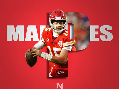 Patrick Mahomes Letter Concept Poster abstract adobe brand branding design designer graphic illustrator logo photoshop process project rebrand red sport text type typography