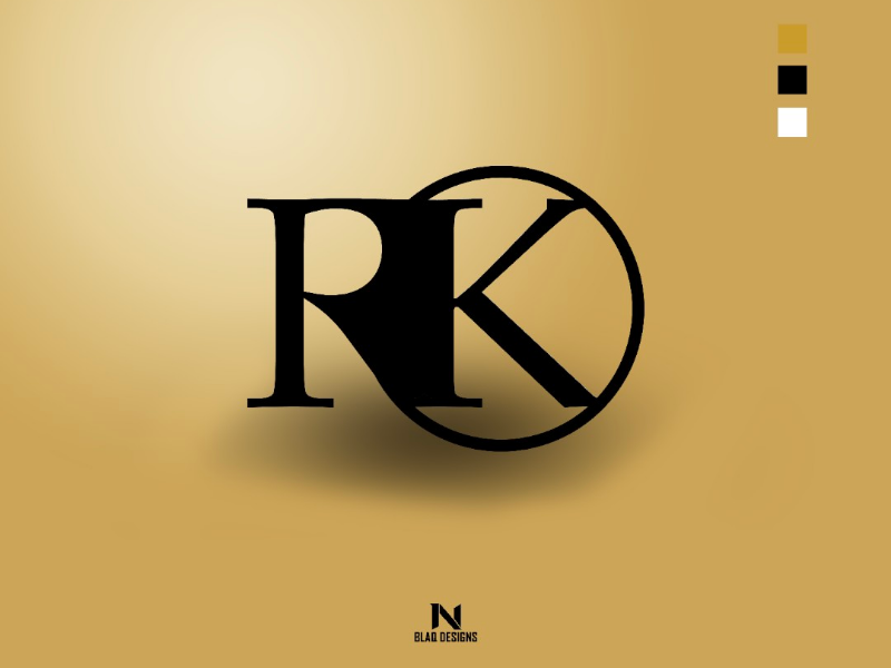 RK logo Colour Display (Gold) vector ui print poster photoshop minimal logo illustration graphicdesign graphic design flat digital design concept branding brand black artwork art