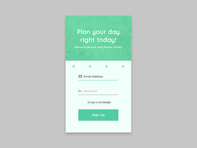 #DailyUI 001 - Sign Up dailyui mobile