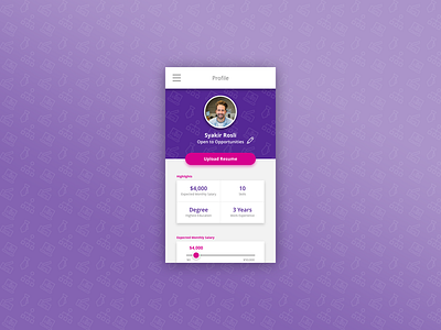 #DailyUI - 006 - User Profile dailyui mobile