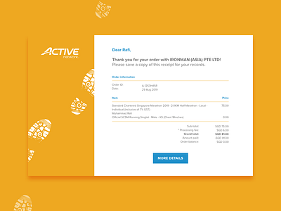 #DailyUI - 017 - Email Receipt dailyui email receipt web