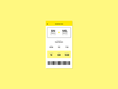 #DailyUI - 024 - Boarding Pass app