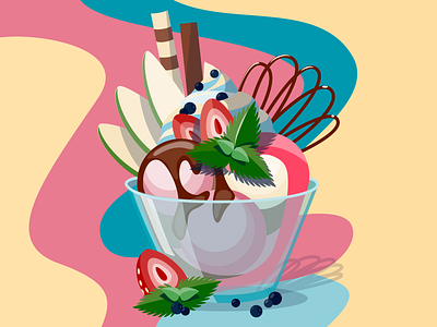 Ice cream food icecream illustration still life vector