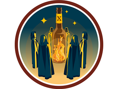 Beer sect badge beer cloak illustration untappd vector