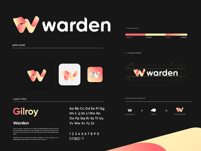 Logo Exploration - Warden branding branding concept character design logo orange privacy wordmark