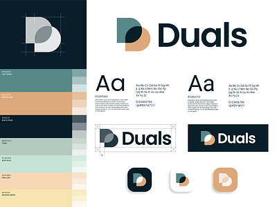 Duals - Logo Styleguide branding communication d symbol design language logo pastel