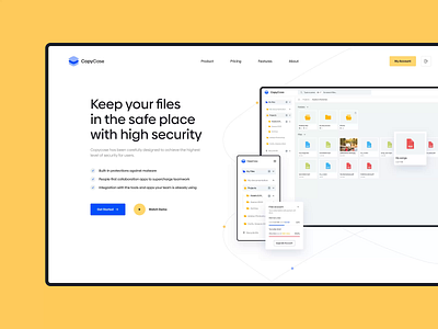 CopyCase - Homepage animation application cloud desktop app drive file file manager landing page landingpage onepage ui user interface web design webdesign website