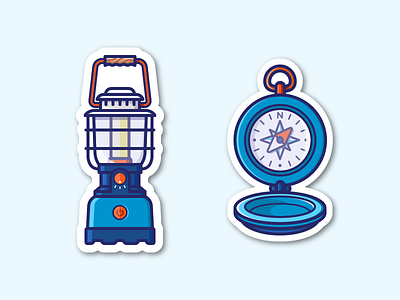 Towards the unknown adventure camping compass discovery gear hiking lantern light north outfit sticker travel
