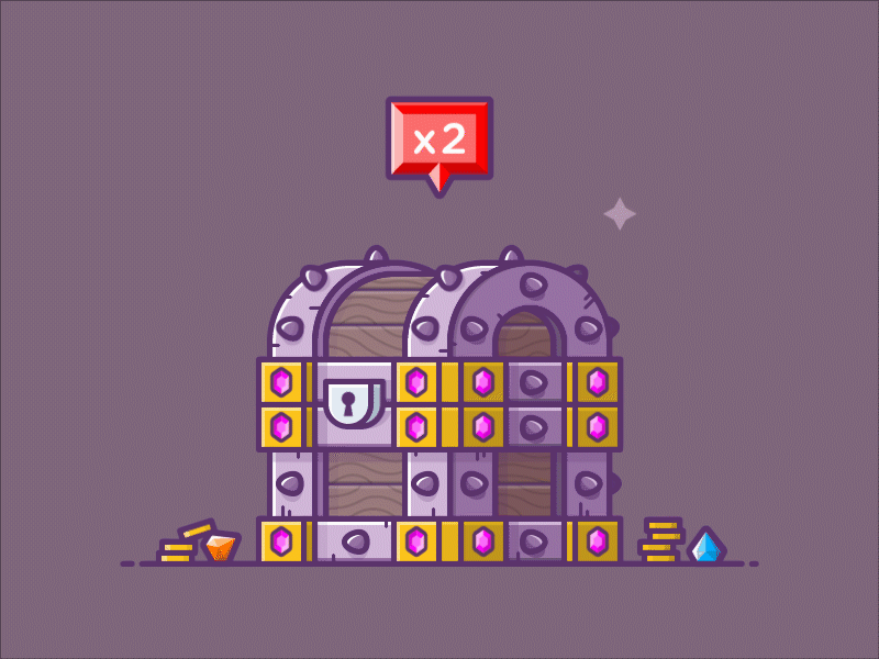 Dribbble invites animation chest contest draft dribbble fancy fantastic fantastical fantasy giveaway illustration invitation invites jump legend medieval middle ages myth notification treasure