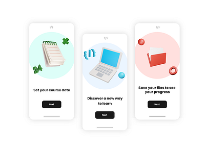 3D illustrations onboarding