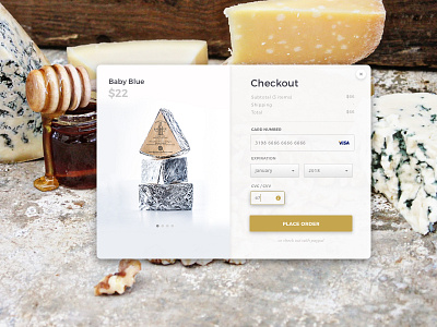 002 - Checkout carousel check out checkout cheese credit card daily ui form log in material modal