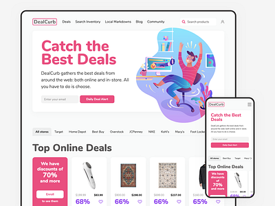 DealCurb deal discount e commerce inventory mobile online store plans subscription web