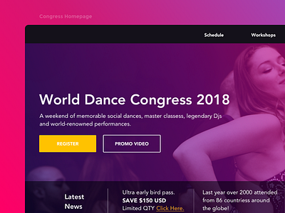 Dance Congress Homepage dance dance congress dancer gradient website