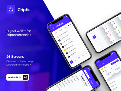 Criptic - Digital Wallet for Criptocurrencies app design ui ux