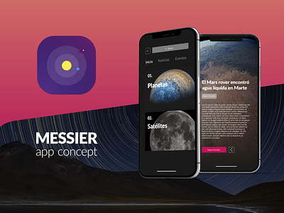 Messier - Astronomy App Concept astronomy design space ui ux