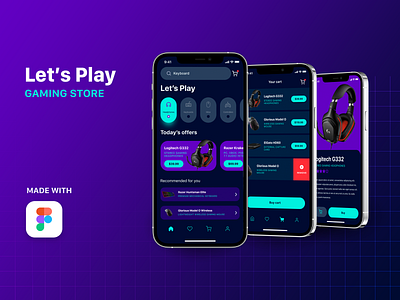 Let's Play - Gaming Store Concept app design gamer gaming gaming app keyboard mouse ui user experience user interface ux