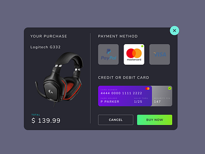 Daily UI Challenge #2 - Checkout Page app design gaming ui user interface ux