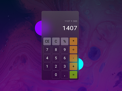 Daily UI Challenge #4 - Calculator app blur bokeh design glass glassmorphism ui user interface ux