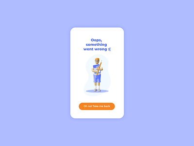 Something went wrong :( 404 404 page app design flat minimal ui ux vector