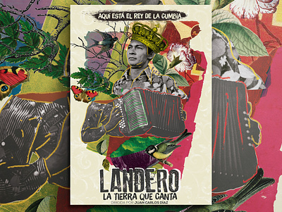 Landero: La Tierra que Canta Poster collage cumbia film music poster