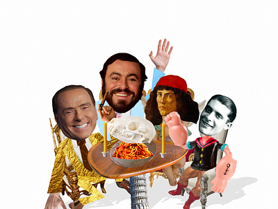 Italian Dinner collage dinner gif illustration italian