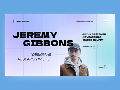Concept UI/UX Designer's Portfolio design typography ui ui design uidesign uiux ux design uxdesign webdesign website design