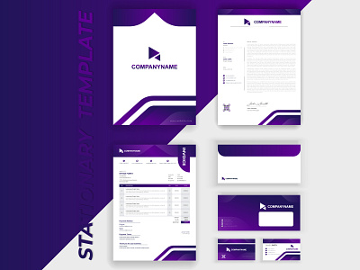 Modern corporate business branding identity stationary design invoice