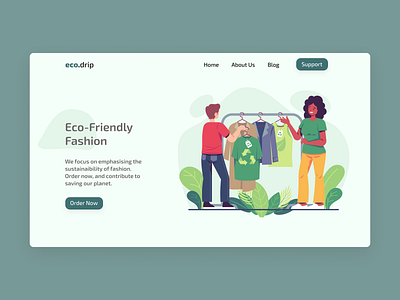 Eco.Drip - Eco-friendly Fashion Store design ecommerce design illustration landing page design landingpage ui uidesign web webdesign website
