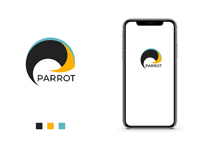 Parrot Logo branding flat logo design minimal