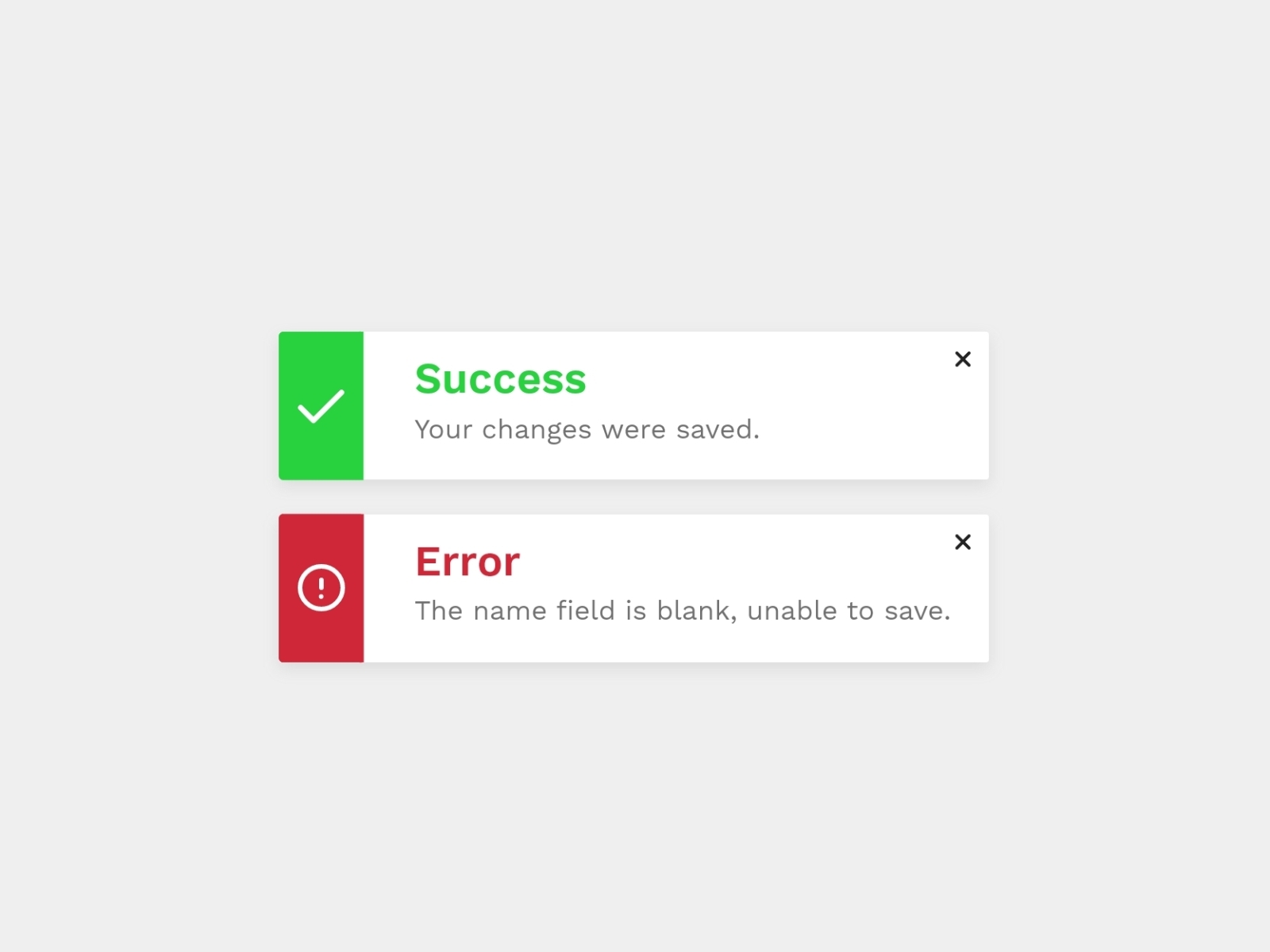 Success/Error Toasters by CE on Dribbble