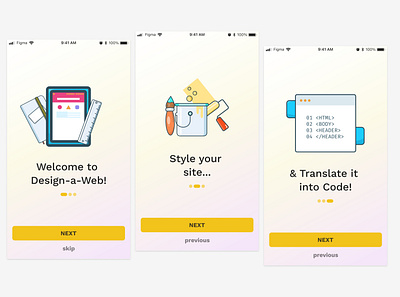 Web Design App Onboarding daily ui 023 dailyui gradient onboarding
