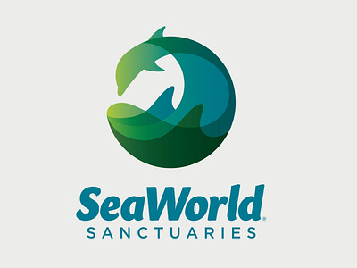 SeaWorld Sanctuaries Logo branding design gradient logo seaworld