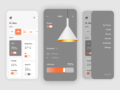 Smart Home App apartment application design figma house interface ios lamp light minimal smarthome ui uiux ux