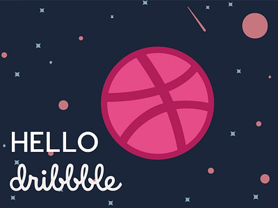 Hello dribbble design firstshot hello dribble hello world illustraion planet planets vector web
