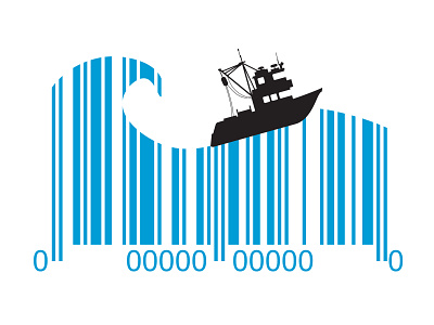 Barcode for Frozen Seafood Package barcode branding cannabis design food food and drink icon illustration logo package packaging seafood