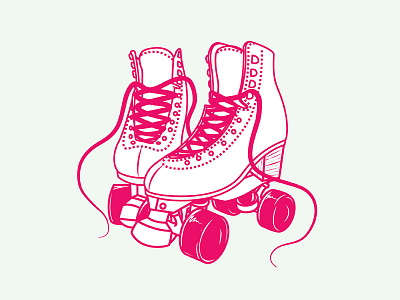 Roller Skate figure skating graphic design heti illustration pink roller skate skating vector