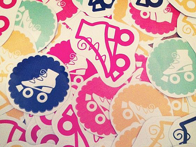 Heti Stickers figure skating heti pink roller skate skating stickers