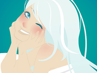 Blue Innocence blue girl illustration vector