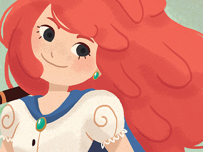 Flora character curly digital art digital painting fanart ginger girl illustration red redhead