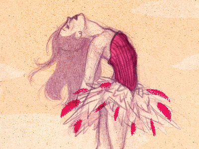 Ballerina ballet dance illustration pink traditional art