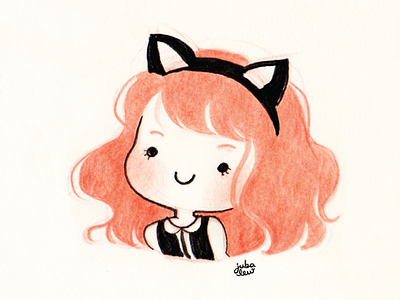 Neko ginger ink neko red traditional art