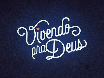 Logo Vivendo pra Deus blue design graphic design lettering logo type