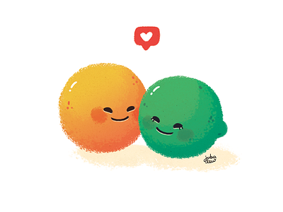 Don't be half an orange digital art digital painting green love orange valentines valentinesday