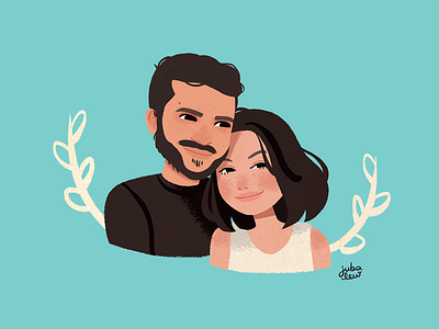 Couple Portrait blue character digital painting illustration jubscoupleportrait love