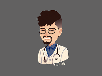 Doctor Portrait Illustration character digital art digital painting doctor drawing illustration portrait